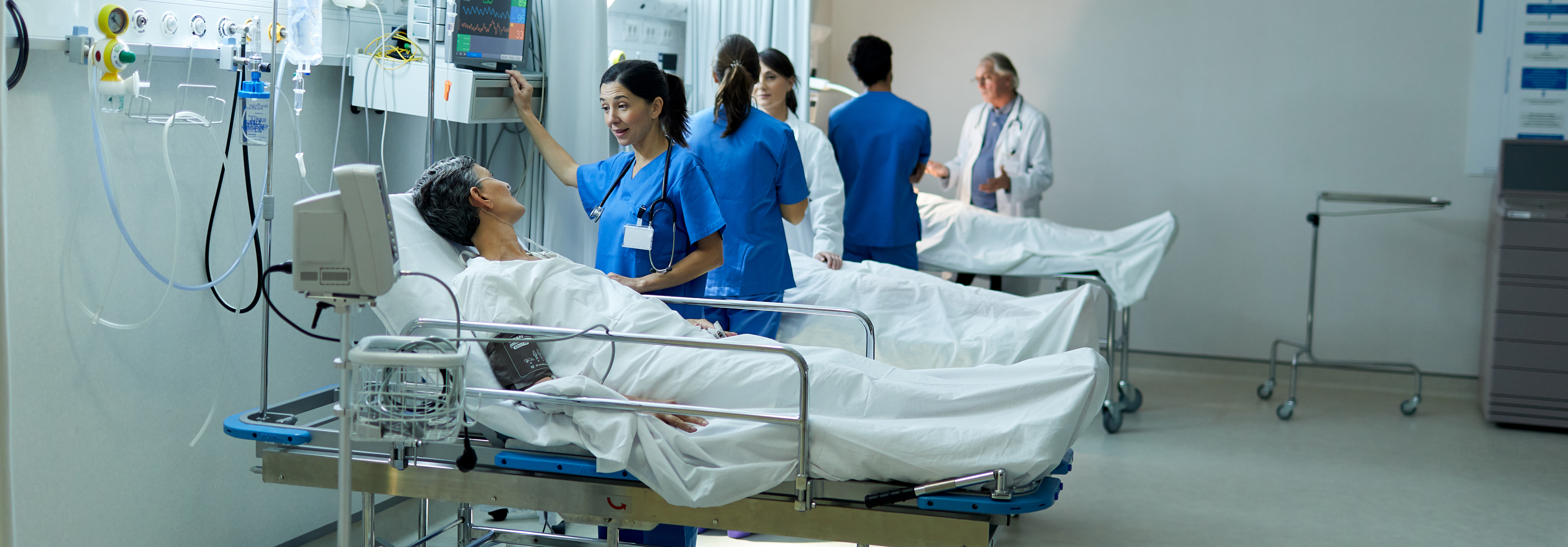 NHS clinical staff supporting patients